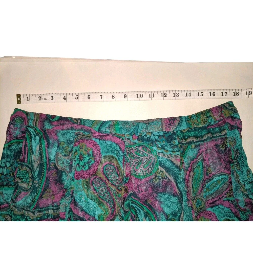 Coldwater Creek Midi Skirt Plus Sz 18 PXL Paisley Flowy Boho Fairy Elastic Waist